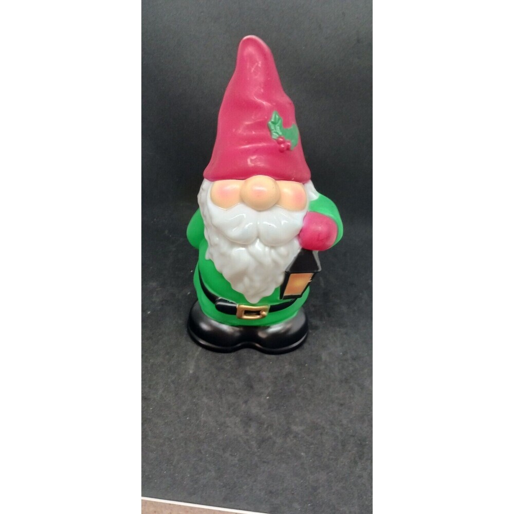Christmas Gnome Blow Mold Table Top Illuminated 11" Tall Light Up